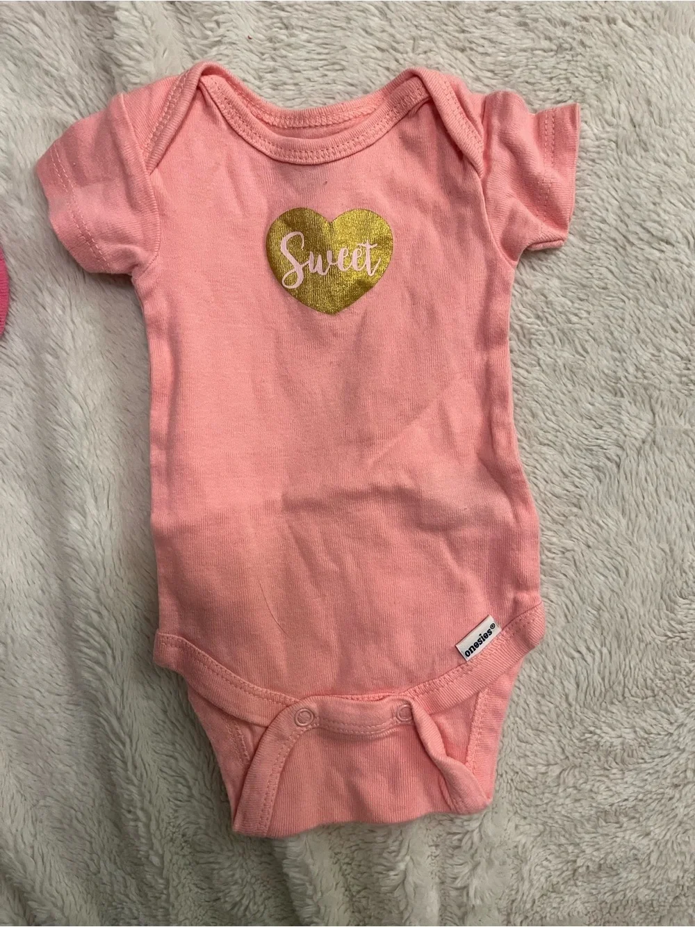 Baby Girls 4-Pack Short Sleeve Onesies - Pink & White Mix